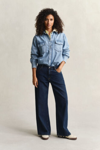 Chemise en denim à la coupe décontractée