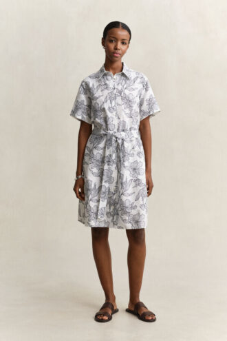 Chemise en lin à fleurs