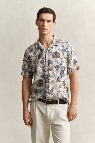 Chemise en lin imprimée