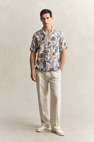 Chemise en lin imprimée
