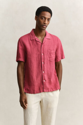 Chemise en lin à manches courtes