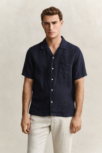 Chemise en lin à manches courtes