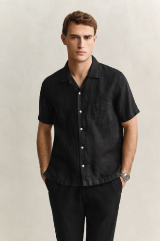 Chemise en lin à manches courtes