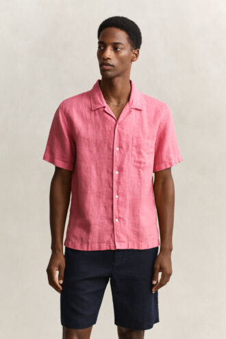 Chemise en lin à manches courtes