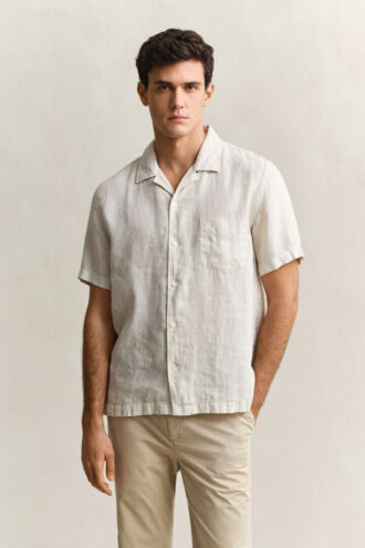 Chemise en lin à manches courtes