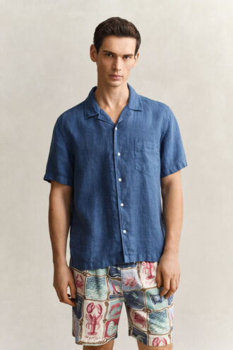 Chemise en lin à manches courtes