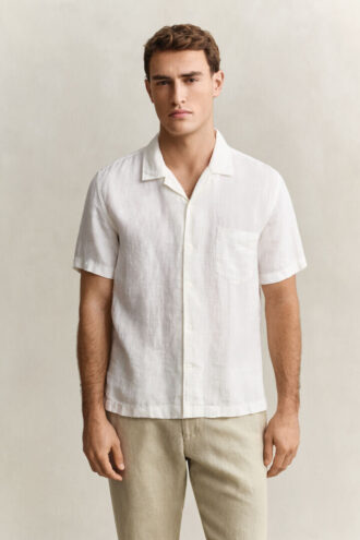 Chemise en lin à manches courtes