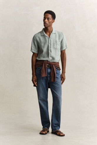 Chemise en lin à manches courtes