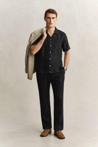 Chemise en lin à manches courtes