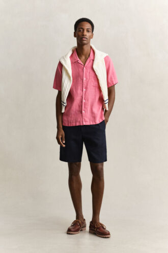 Chemise en lin à manches courtes