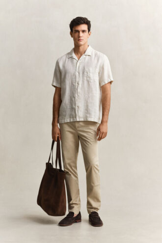 Chemise en lin à manches courtes