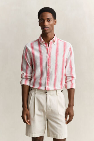 Chemise en lin mélangé à rayures
