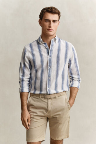 Chemise en lin mélangé à rayures
