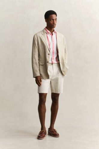 Chemise en lin mélangé à rayures