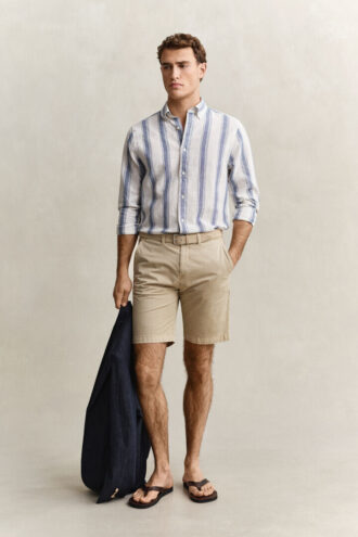 Chemise en lin mélangé à rayures