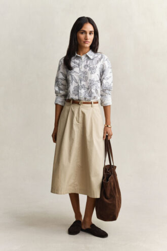 Chemise en lin à motifs floraux
