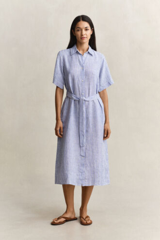 Chemise en lin rayée