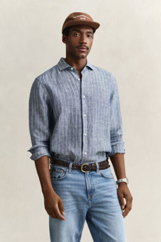 Chemise en lin rayée
