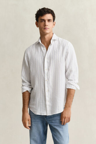 Chemise en lin rayée