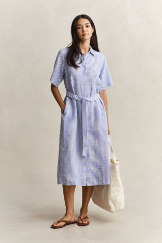 Chemise en lin rayée