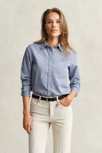 Chemise en popeline rayée à la coupe classique