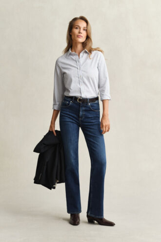 Chemise en popeline rayée à la coupe classique