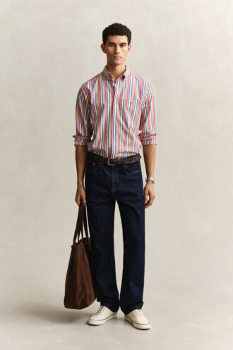 Chemise en popeline à rayures multiples