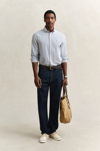Chemise en seersucker rayé, coupe classique