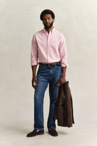 Chemise en seersucker rayé, coupe classique
