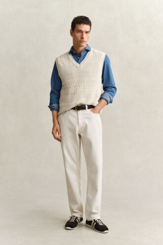 Chemise en sergé indigo