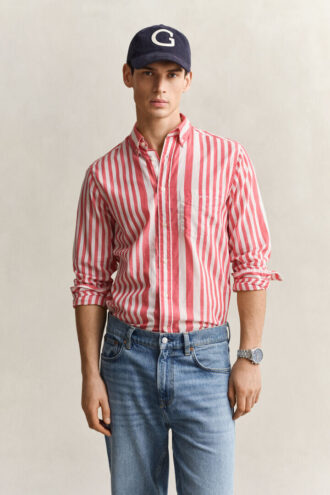 Chemise en voile de coton rayé