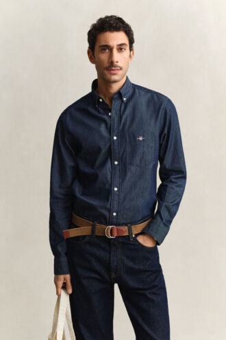 Chemise indigo coupe classique