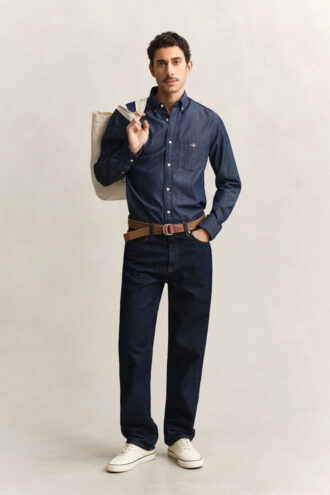 Chemise indigo coupe classique