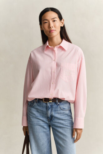 Chemise oversize classique en popeline rayée