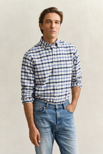 Chemise Oxford à carreaux, coupe classique
