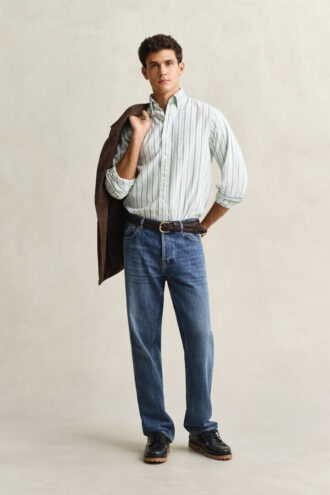 Chemise Oxford rayée d&rsquo;inspiration vintage